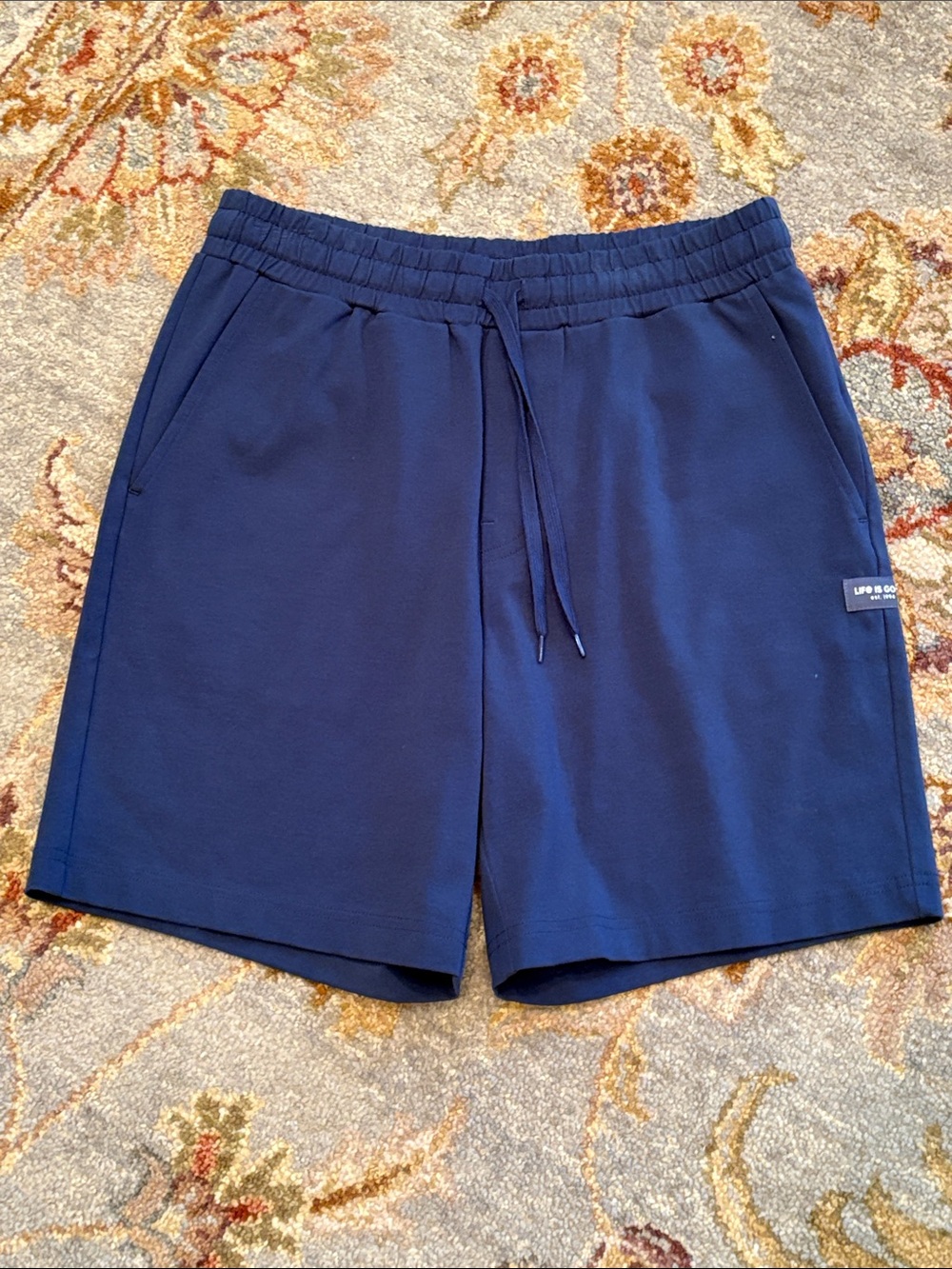 ✨ NWOT ✨ Life Is Good Men's Navy Knit Drawstring Shorts, SMALL